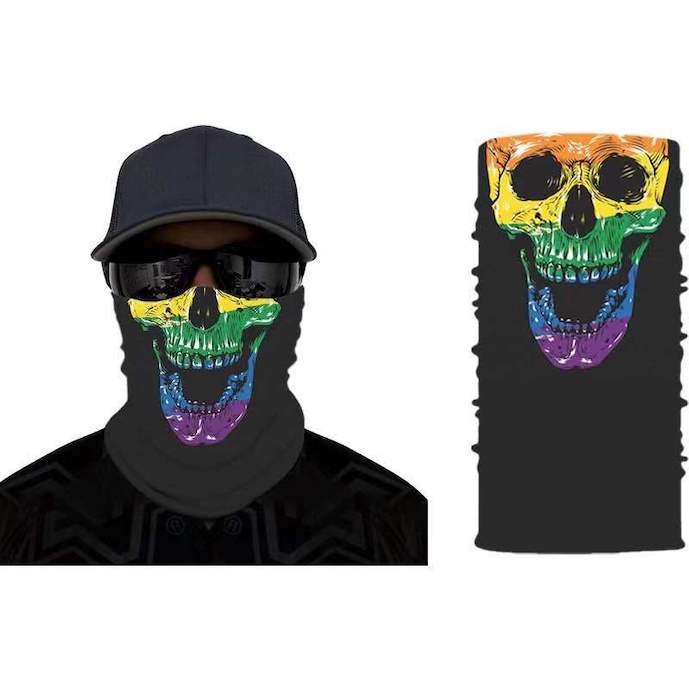 Skull Rainbow Mask Fabric
